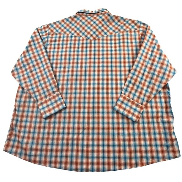 Wrangler Men's Plaid Pearl Snap Size 4XL - Picture 5 of 6